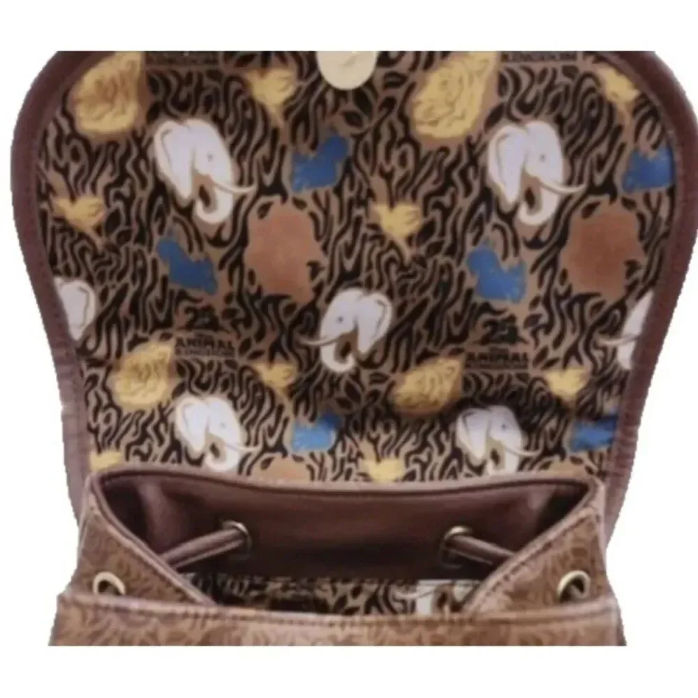 Disney Parks Animal Kingdom 25th Anniversary Loungefly Brown Backpack